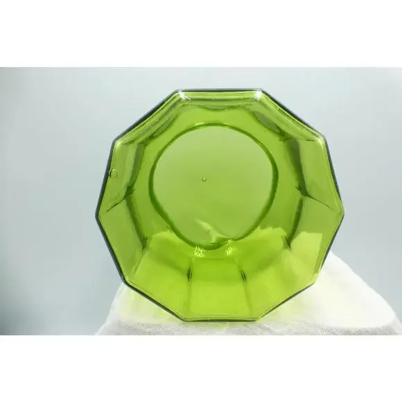 Vintage LE Smith 7.5" Green Glass 10 Paneled Canister Apothecary Jar w/Lid H1 - Picture 10 of 10